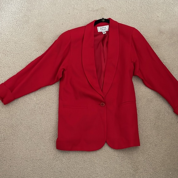 NWT Jacobson’s 80’s oversized red woven blazer - Picture 9 of 9